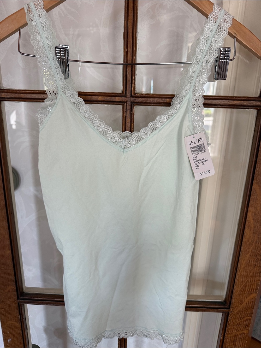 dELiA*s Mint Lace-Trim Camisole Slip